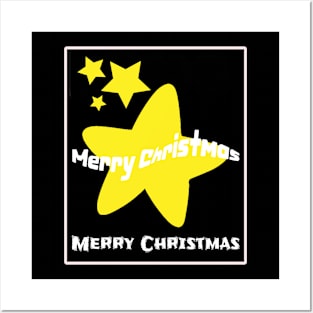 Yellow Stars for Christmas Posters and Art